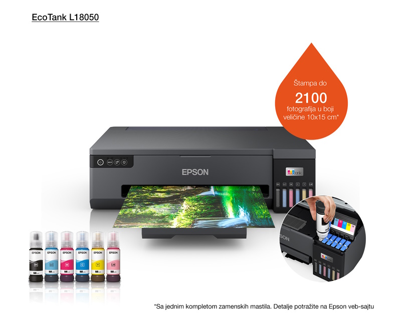 EPSON L18050 A3+ EcoTank ITS (6 boja) foto inkjet štampač - Слика 5
