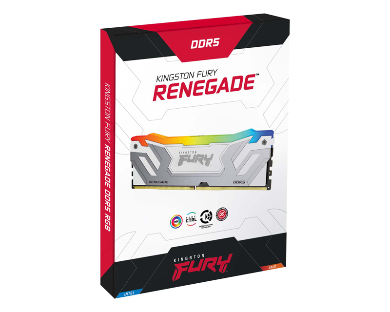 KINGSTON CUDIMM DDR5 24GB 8400MT/s KF584CU40RWA-24 FURY Renegade White RGB XMP - Слика 2
