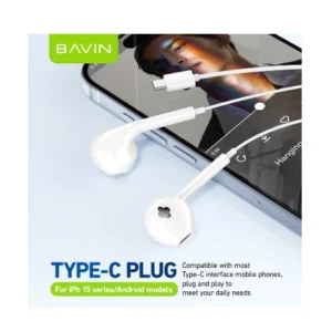Bavin slušalice Type-C bela