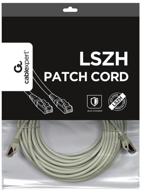 PP6A-LSZHCU-20M Gembird Mrezni kabl, SFTP CAT.6A BAKARNI LSZH Patch cord 20m Grey - Слика 3