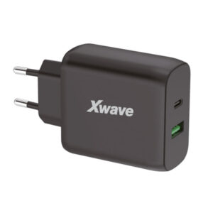 Xwave GaN45-AC GaN ultra-brzi punjac 45W USB-A + USB-C, za mobilne, tablete, Crni