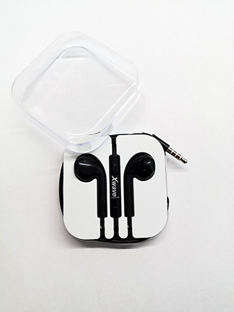 XWAVE Slusalice za mobilni E-500M black sa mikro/stereo/3.5mm jack/kabl 1.3 m/IPHONE EARBUD OBLIK/box/crna - Слика 4