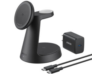 ANKER MagGo Bežični Dock Stand 3u1, sa kablovima i zidnim punjačem, crni