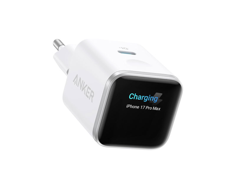 ANKER Nano 45W putni zidni punjač sa ekranom, USB-C port, beli