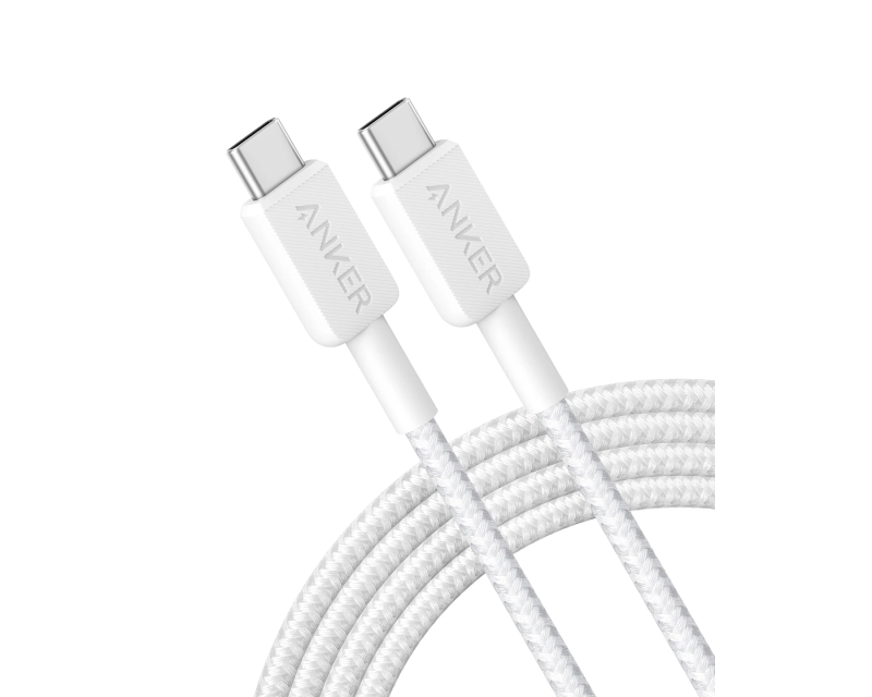 ANKER 322 USB tip-C na USB tip-C kabl M/M 0.9m, 60W, pleteni, beli