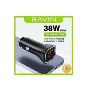 Bavin auto punjač  PD20W QC3.0 USB-A + USB-C crna