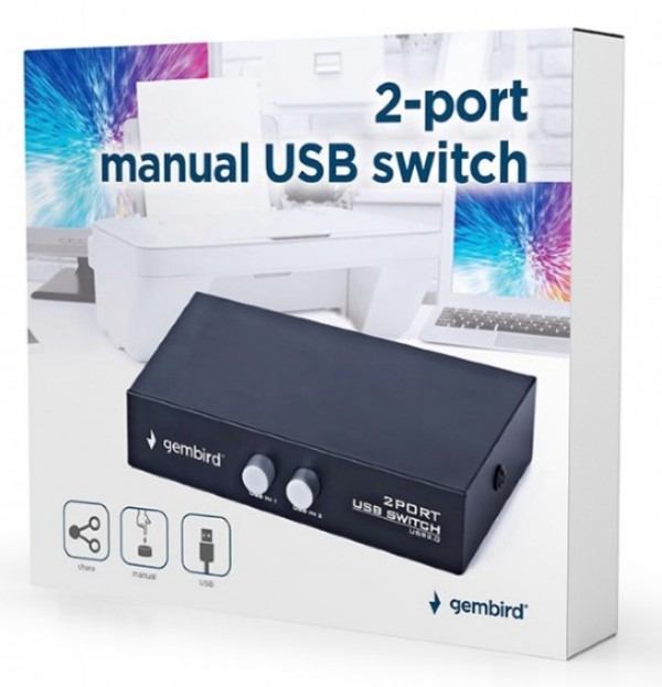 DSU-21 Gembird 2 port manual USB switch - Слика 4