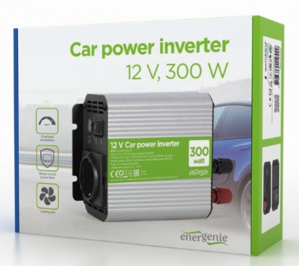 EG-PWC300-01 Gembird 12V Auto inverter DC/AC 300W+USB port - Слика 4