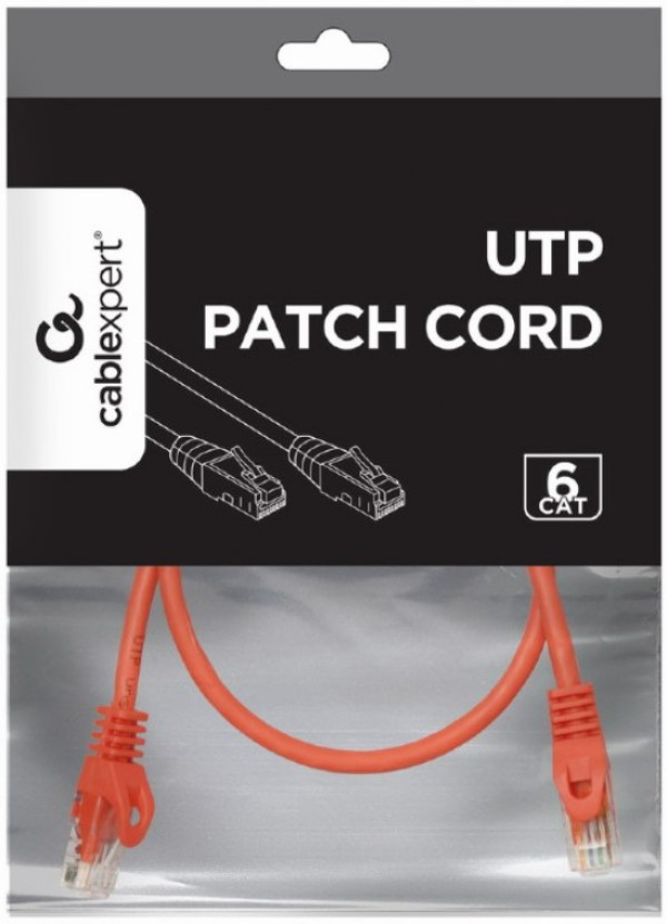 PP6U-0.5M/R Gembird Mrezni kabl, CAT6 UTP Patch cord 0.5m red - Слика 3