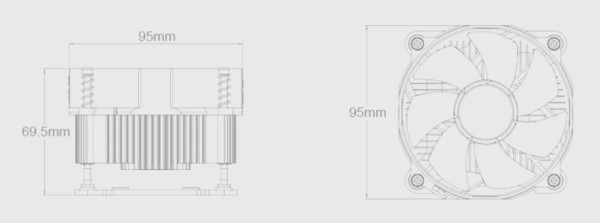 DeepCool CK-11508 Intel CPU kuler 65W 92mm.Fan 2200rpm 42CFM 30dBa LGA115x/LGA775/i7/i5/i3 - Слика 2