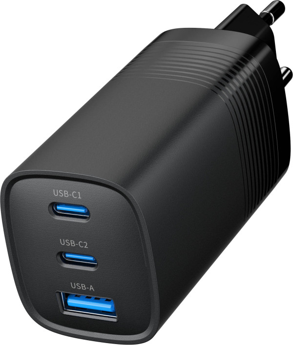 TA-UC-PDQC65-01-BK Gembird 3-port 65W GaN USB PowerDelivery fast charger, black - Слика 5