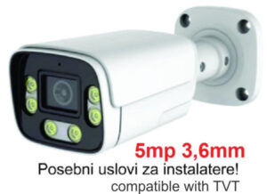 GEMBIRD CAM-IP5MP-HAQ60D GMB kamera 5mp APP P6SLite 3.6mm-F1.4 POE, IP66 DuaL LED 6xIR+6xFull Color, MIC,25m