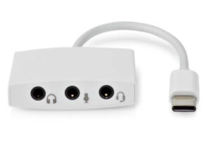 NEDIS CCGB65900WT01 USB-C adapter 2.0 na 3,5mm ženski, 0,1m, Okrugli, Niklovani, ABS/PVC