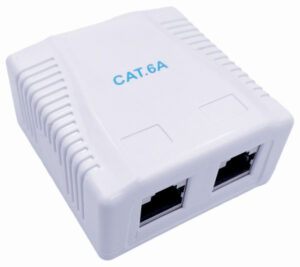 GEMBIRD NCAC-2F6A-01 kutija za povrsinsku montazu sa 2 porta CAT6A FTP