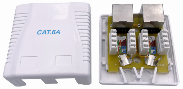 GEMBIRD NCAC-2F6A-01 kutija za povrsinsku montazu sa 2 porta CAT6A FTP - Слика 3