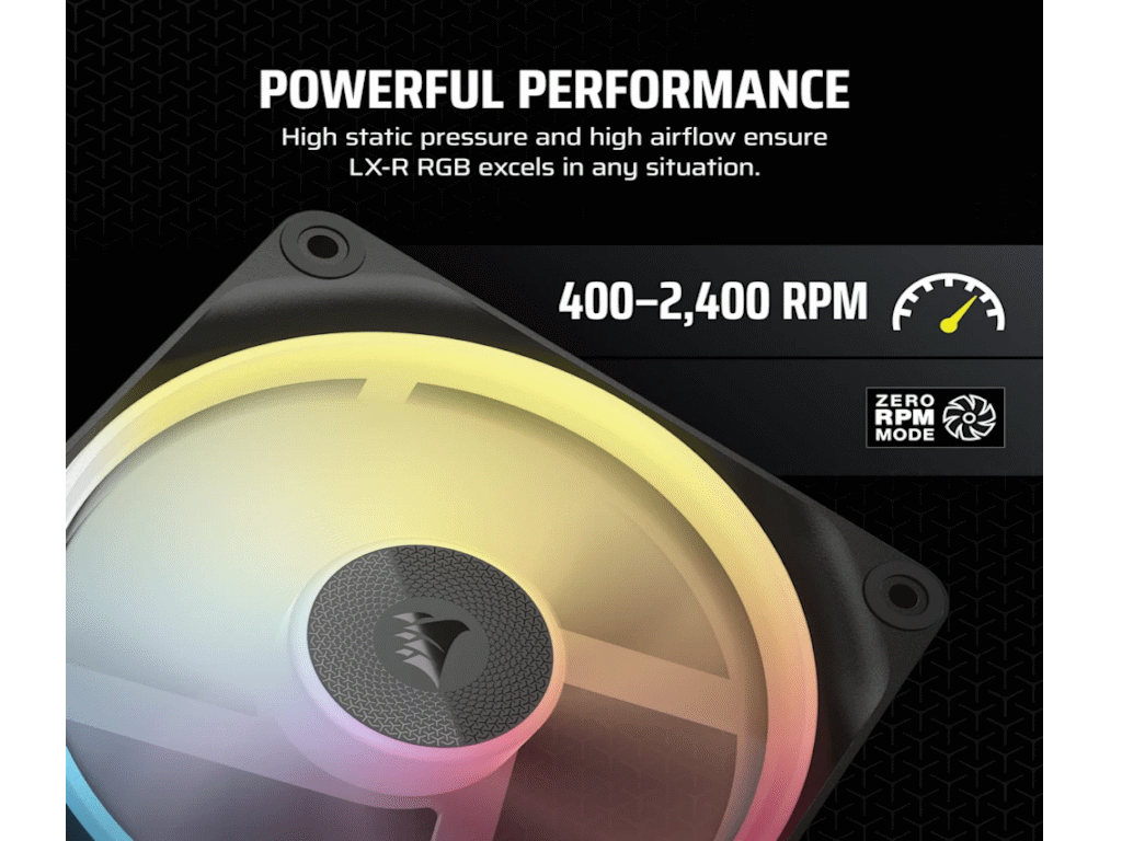 Kuler za PC CORSAIR iCUE LINK LX120-R/RGB/120mm/single fan/crna - Слика 6