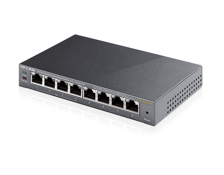 Switch TP-LINK TL-SG108PE Gigabit/8xRJ45/10/100/1000Mbps/eSmart/4xPoE/Desktop metalno kućište